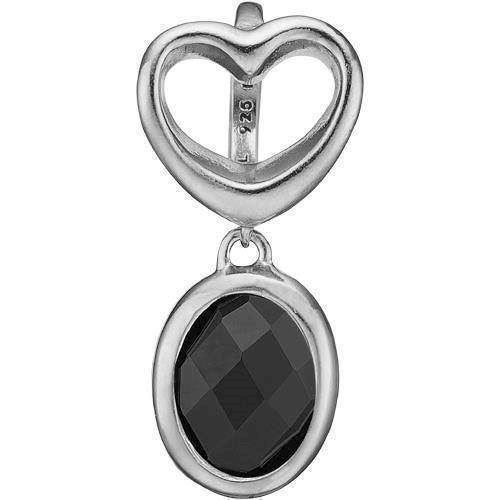 Image of Open onyx heart sølv Collect armbånds ring charm smykke fra Christina Collect